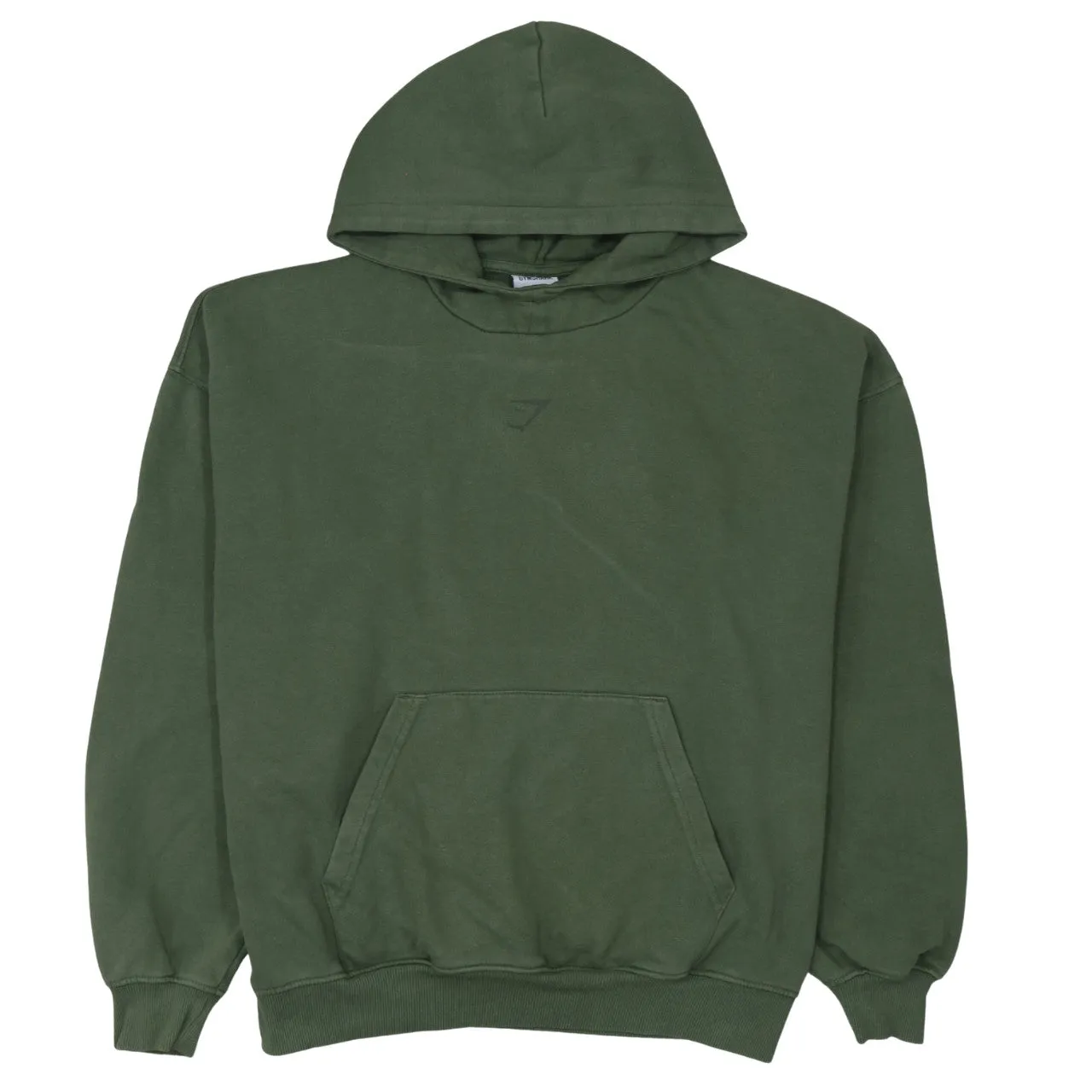 Gymshark Olive Green Hoodie Men's Small Printed Back Graphic Pullover Sweatshirt sold by Vintage Club