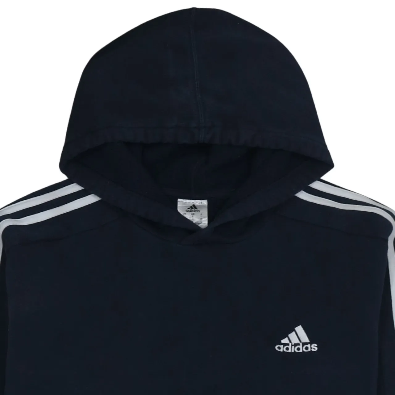 Adidas Navy Blue Hoodie Women's XLarge Embroidered Logo Three Stripe Sleeves Pullover Sweatshirt sold by Vintage Club product image thumbnail 3