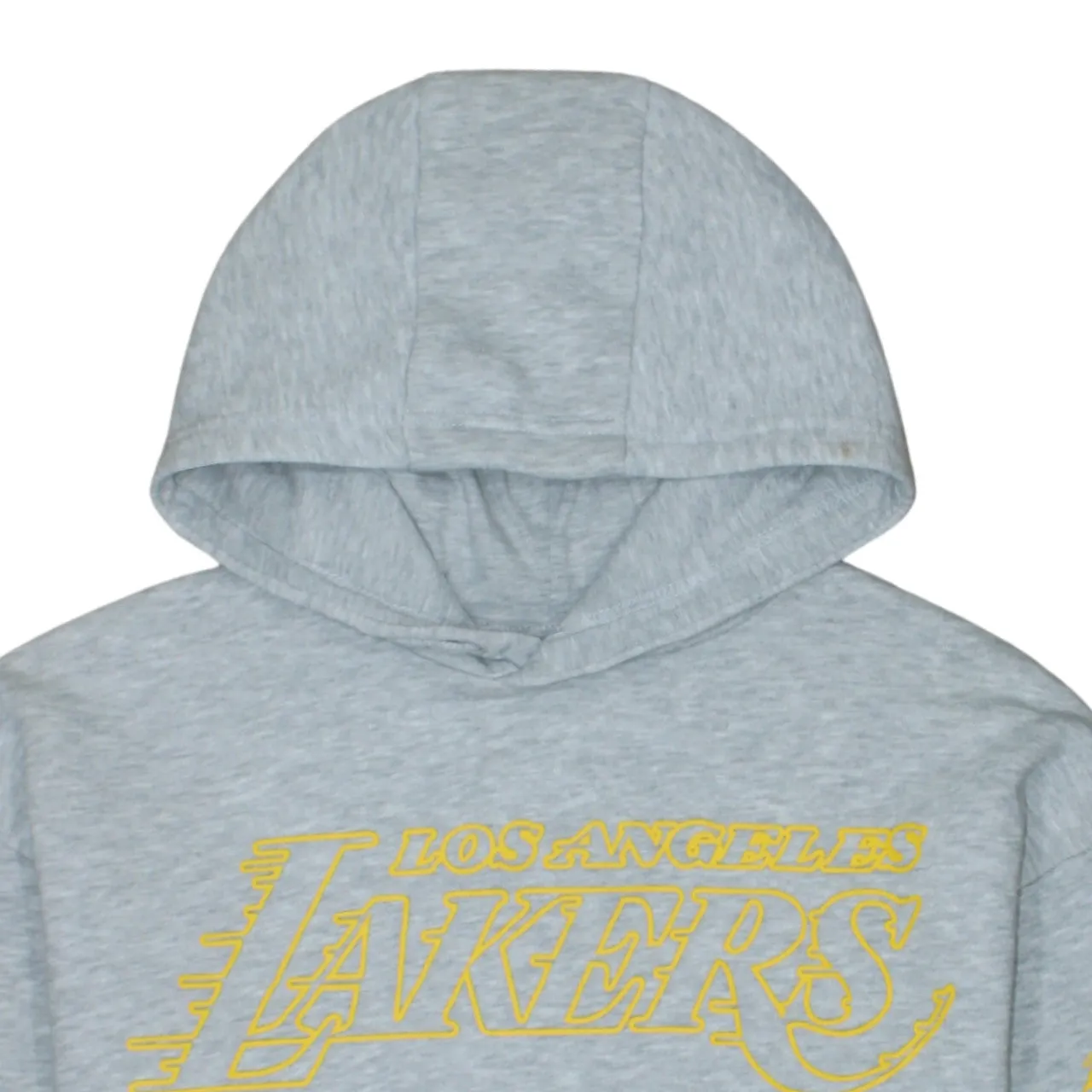 NBA Grey Hoodie Women’s Medium Los Angeles Lakers Printed Logo Fleece Pullover Sweatshirt sold by Vintage Club product image thumbnail 3