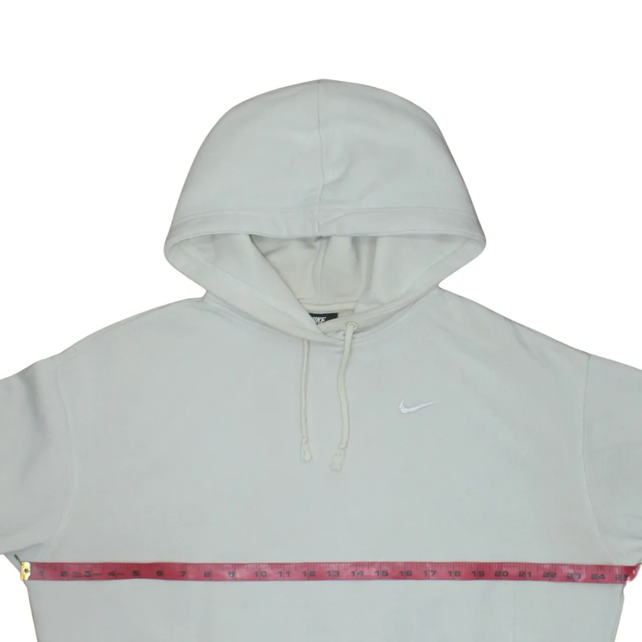 Nike Cream Hoodie Men's Medium Embroidered Swoosh Pullover Fleece Lined Sweatshirt sold by Vintage Club product image thumbnail 5