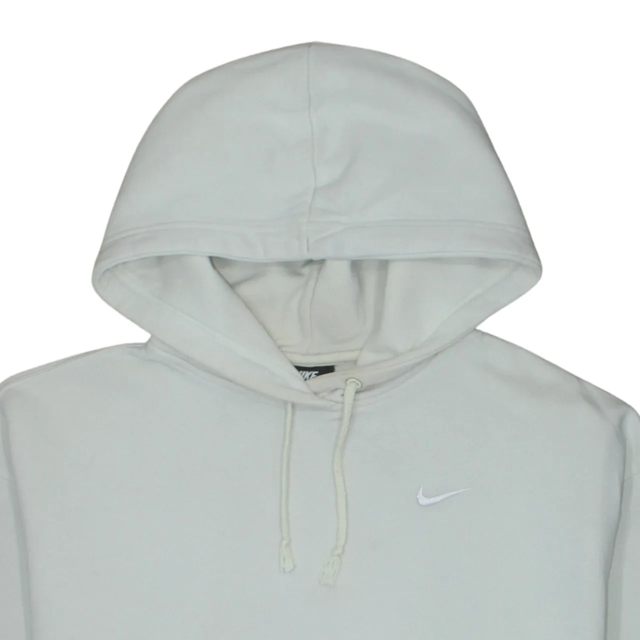 Nike Cream Hoodie Men's Medium Embroidered Swoosh Pullover Fleece Lined Sweatshirt sold by Vintage Club product image thumbnail 3