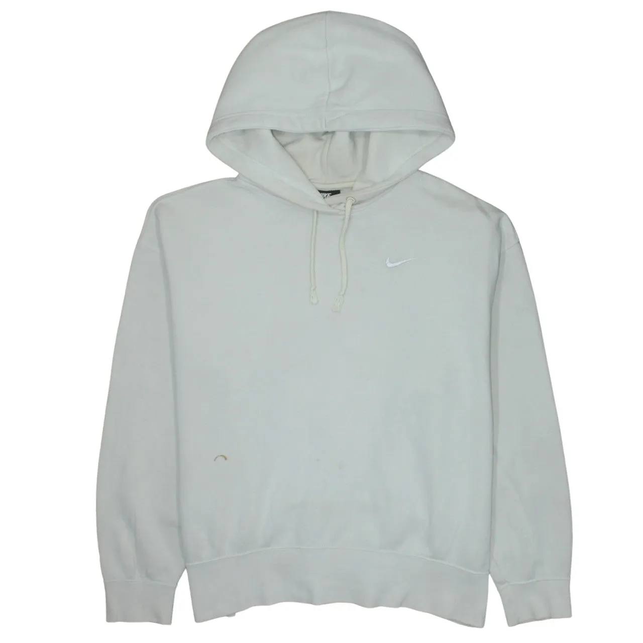 Nike Cream Hoodie Men's Medium Embroidered Swoosh Pullover Fleece Lined Sweatshirt sold by Vintage Club