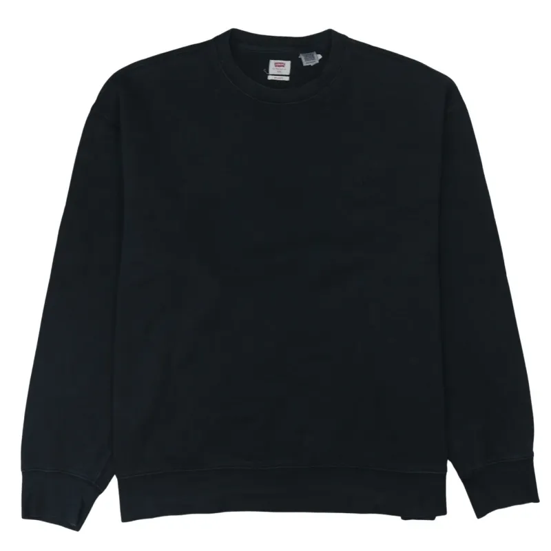 Levi's Black Sweatshirt Men's XXLarge Subtle Chest Logo Crewneck Pullover Jumper sold by Vintage Club