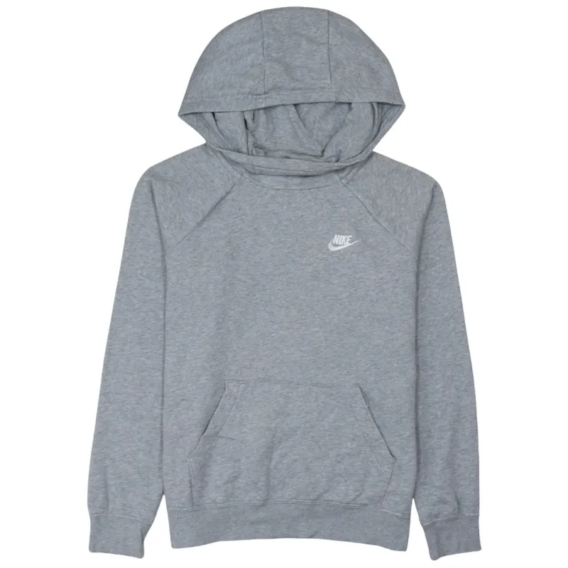 Nike Grey Hoodie Men's Small Embroidered Swoosh Logo Front Pocket Pullover Sweatshirt sold by Vintage Club
