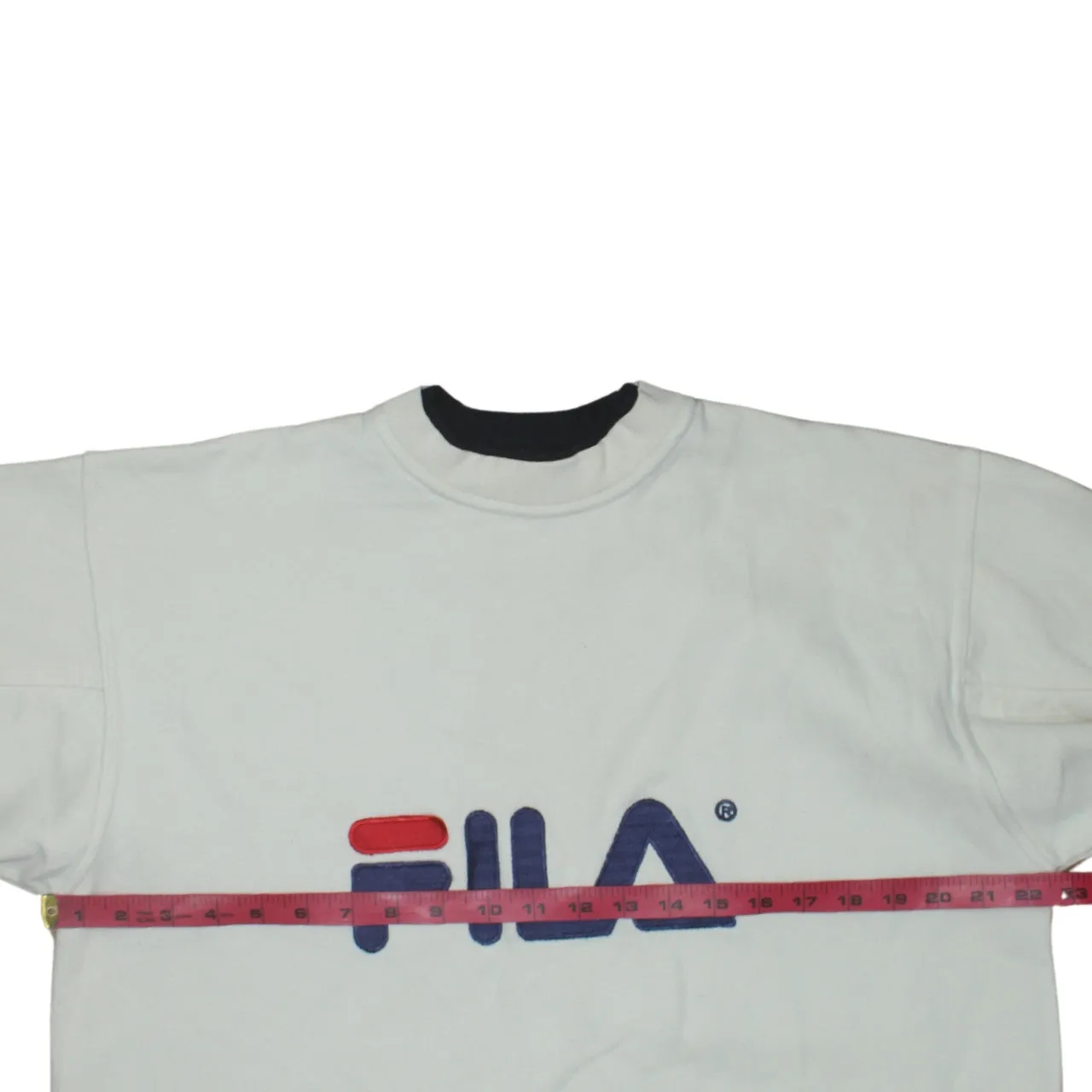 Fila Cream Sweatshirt Men's Small Embroidered Big Logo Crewneck Pullover Top sold by Vintage Club product image thumbnail 5