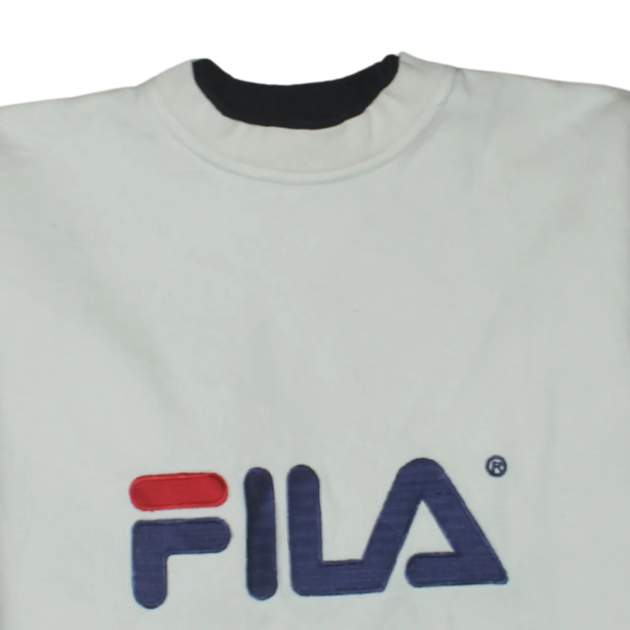 Fila Cream Sweatshirt Men's Small Embroidered Big Logo Crewneck Pullover Top sold by Vintage Club product image thumbnail 3