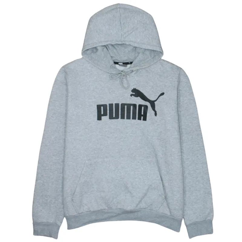 Puma Grey Hoodie Women’s XXLarge Printed Logo Drawstring Hood Front Pocket Sweatshirt sold by Vintage Club