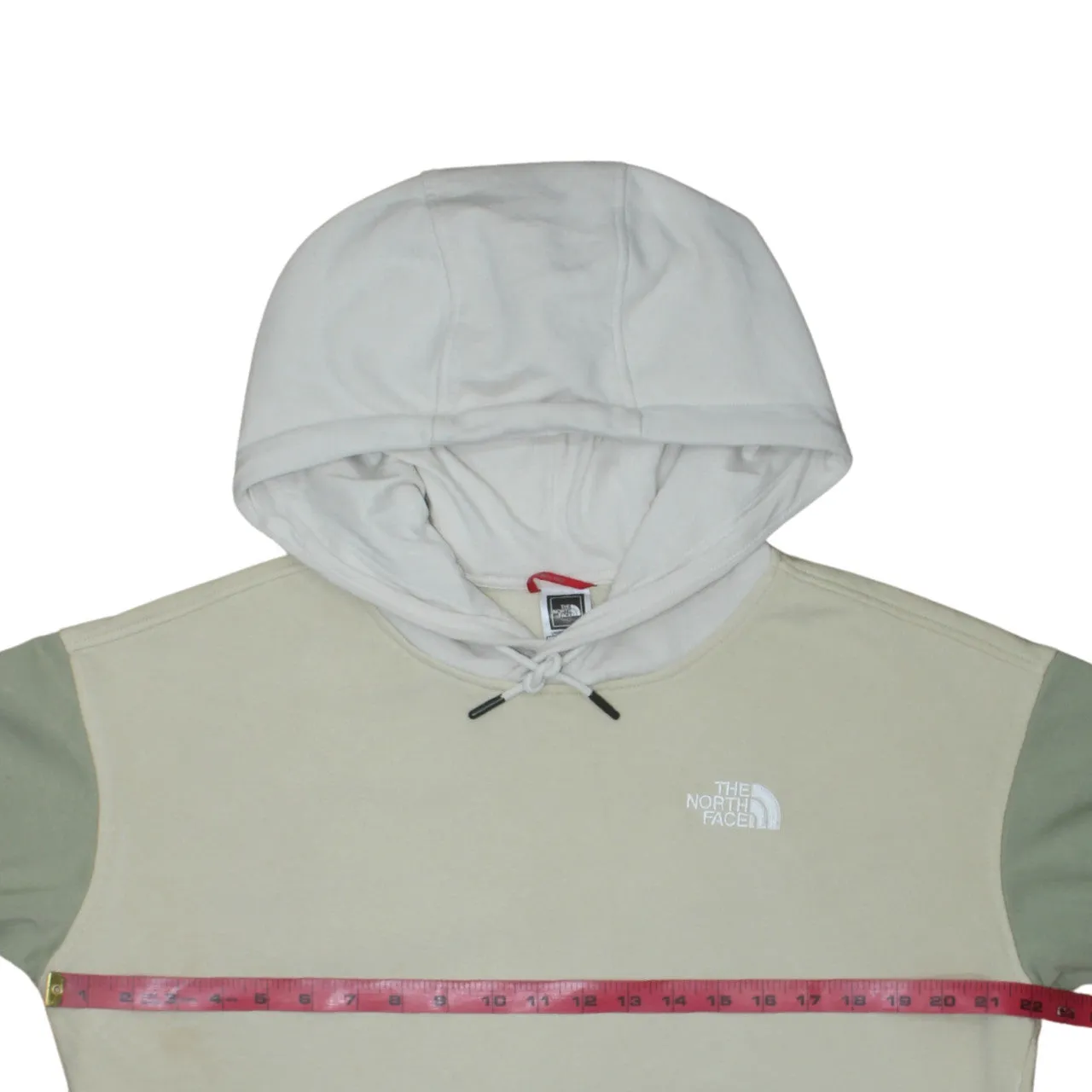 The North Face Beige Green Hoodie Men’s Small Embroidered Logo Front Pocket Pullover Sweatshirt sold by Vintage Club product image thumbnail 5