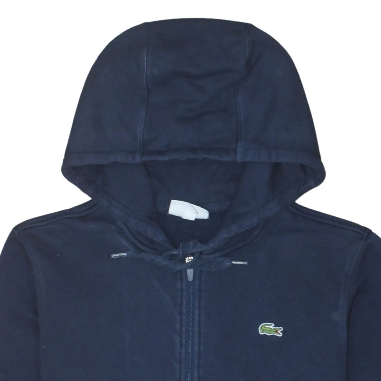 Lacoste Navy Blue Hoodie Men’s Medium Zip Up Embroidered Croc Logo Pocket Sweatshirt sold by Vintage Club product image thumbnail 3