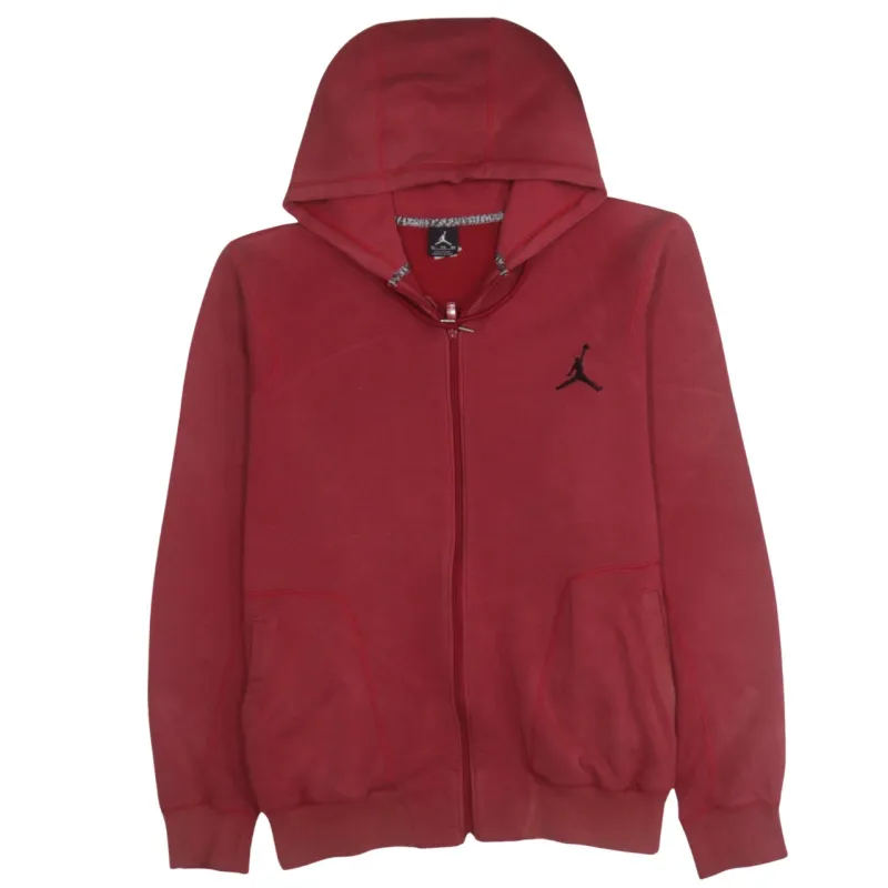 Jordan Burgundy Red Hoodie Men's XLarge Embroidered Jumpman Logo Full Zip Sweatshirt sold by Vintage Club