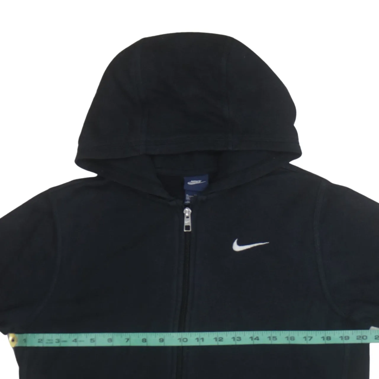 Nike Black Full Zip Hoodie Men’s XLarge Embroidered Swoosh Split Pocket Fleece Top Sweatshirt sold by Vintage Club product image thumbnail 5