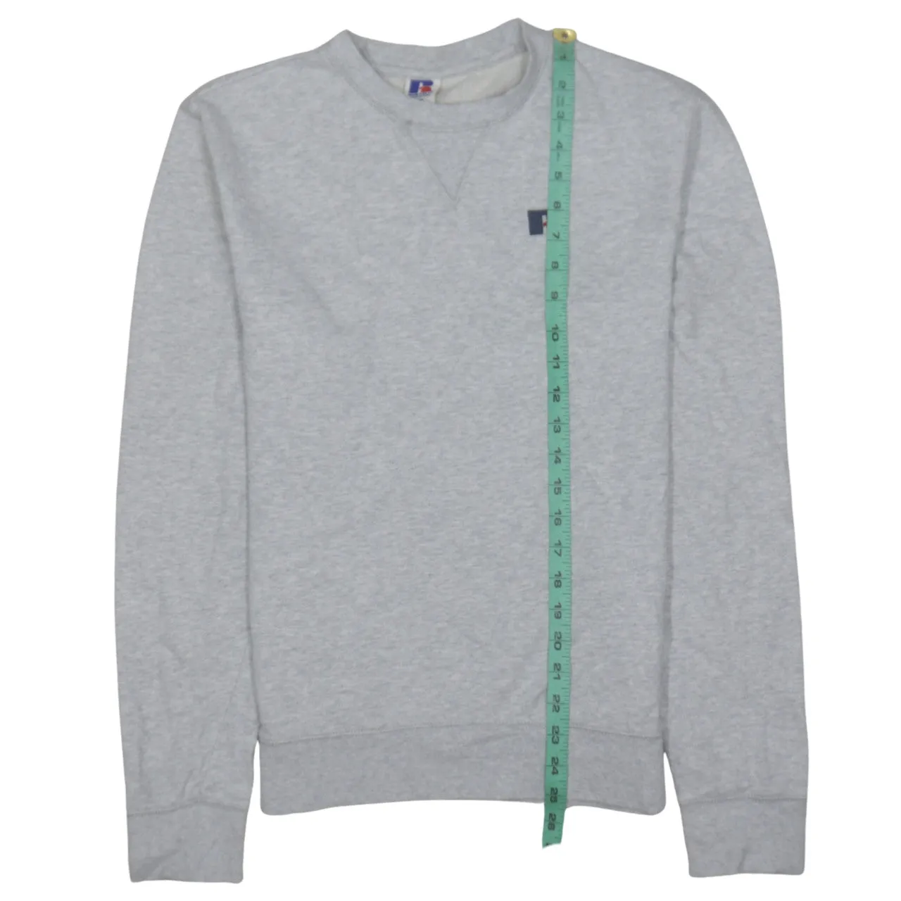 Russell Grey Sweatshirt Men’s Small Embroidered Chest Logo Crewneck Pullover Fleece Top sold by Vintage Club product image thumbnail 5