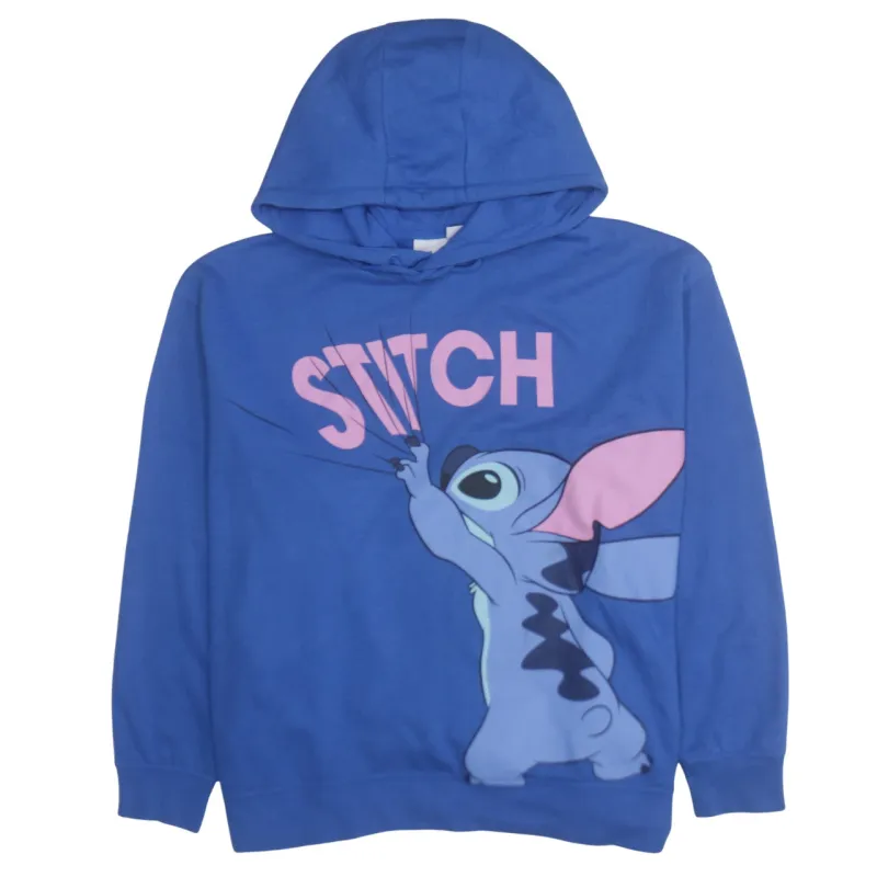 Disney Blue Stitch Hoodie Women’s XXLarge Printed Graphic Primark Cares Fleece Lined Sweatshirt sold by Vintage Club