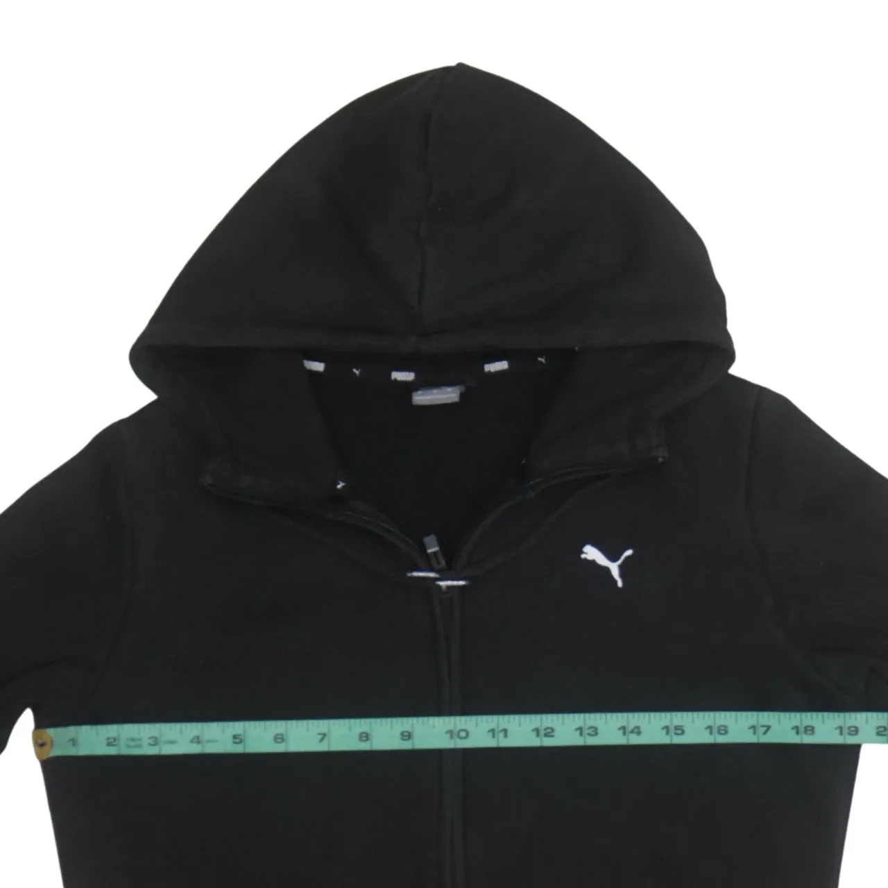 Puma Black Full Zip Hoodie Men’s Medium Embroidered Chest Logo Split Pocket Sweatshirt sold by Vintage Club product image thumbnail 5