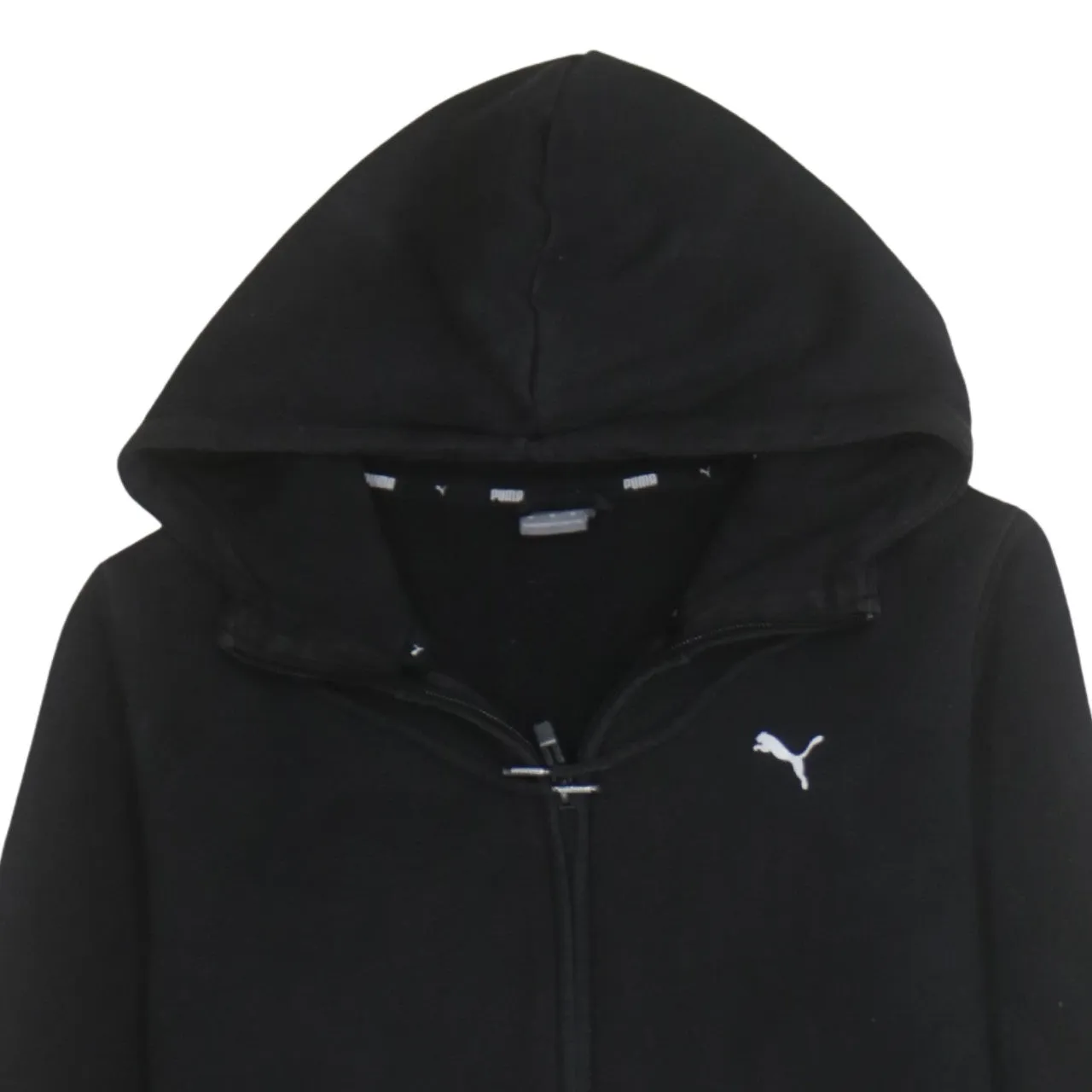 Puma Black Full Zip Hoodie Men’s Medium Embroidered Chest Logo Split Pocket Sweatshirt sold by Vintage Club product image thumbnail 3