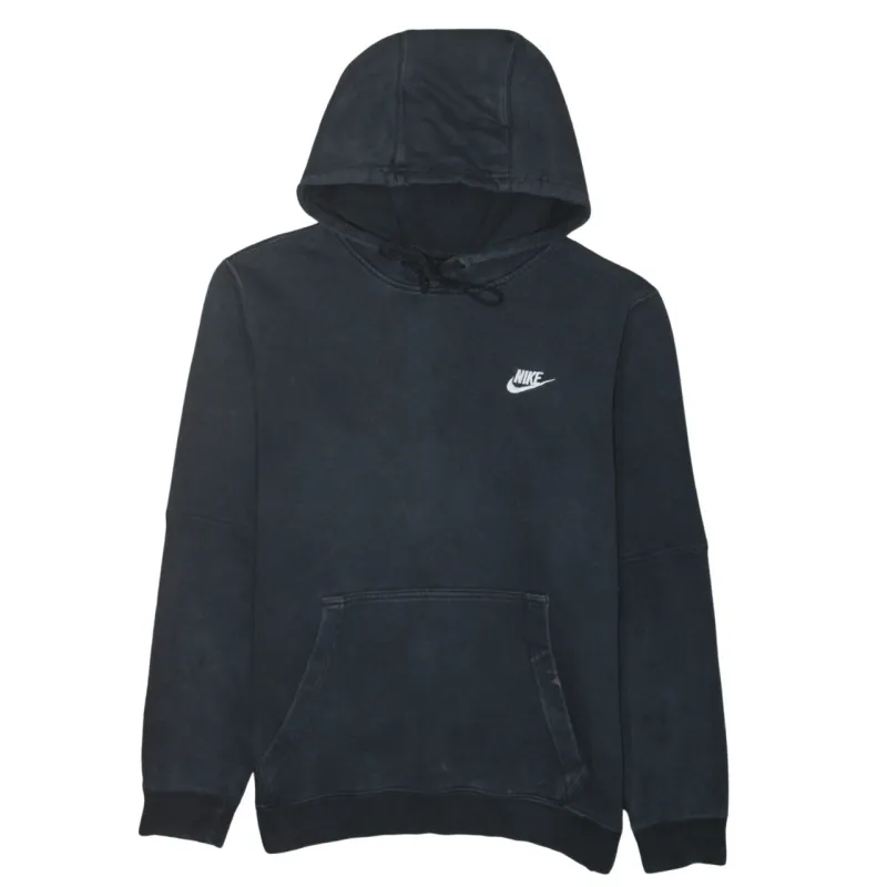 Nike Black Pullover Hoodie Men’s Medium Embroidered Swoosh Front Pocket Sweatshirt sold by Vintage Club