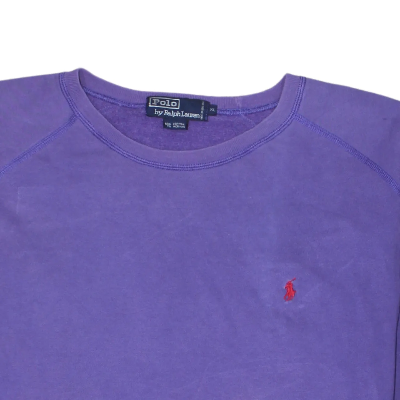Polo Ralph Lauren Purple Sweatshirt Men's XLarge Embroidered Chest Logo Crewneck Pullover Jumper sold by Vintage Club product image thumbnail 3