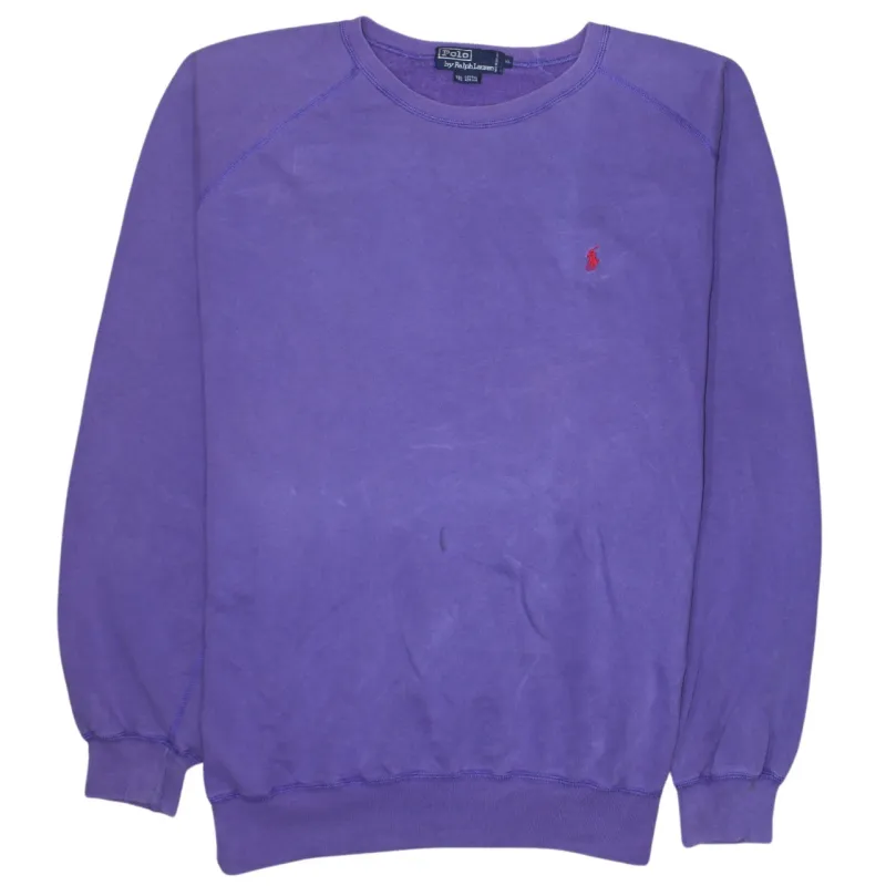 Polo Ralph Lauren Purple Sweatshirt Men's XLarge Embroidered Chest Logo Crewneck Pullover Jumper made by Polo by Ralph Lauren
