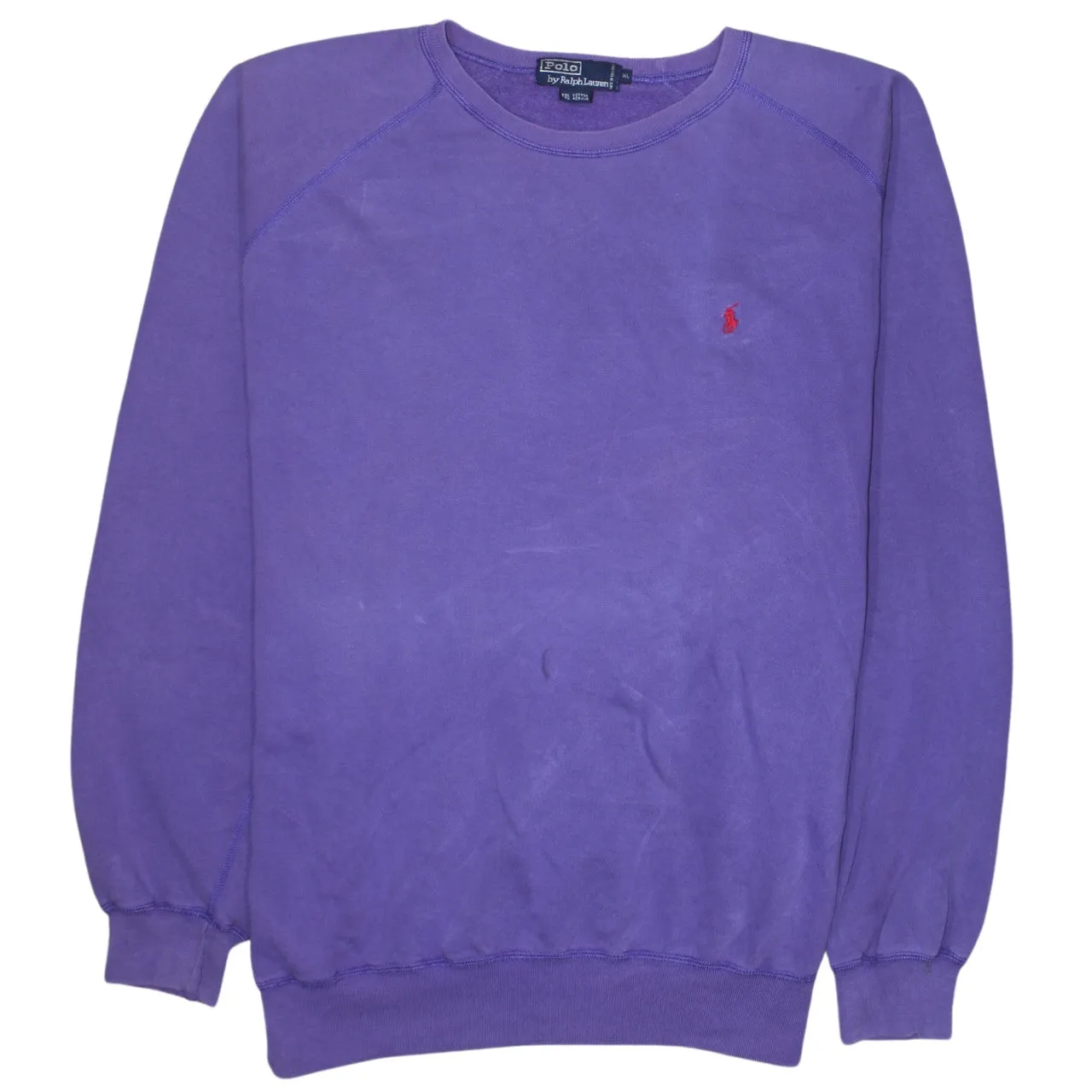 Polo Ralph Lauren Purple Sweatshirt Men's XLarge Embroidered Chest Logo Crewneck Pullover Jumper sold by Vintage Club