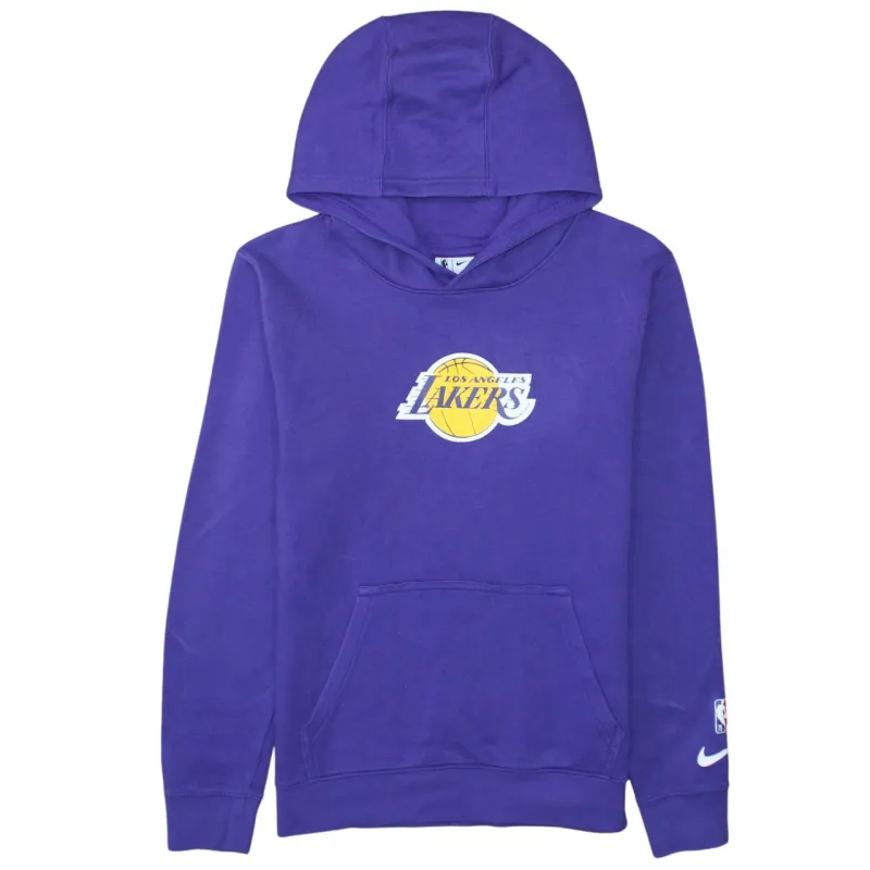 Nike Purple Lakers Hoodie Men's XLarge Printed Logo Fleece Pullover Sweatshirt sold by Vintage Club