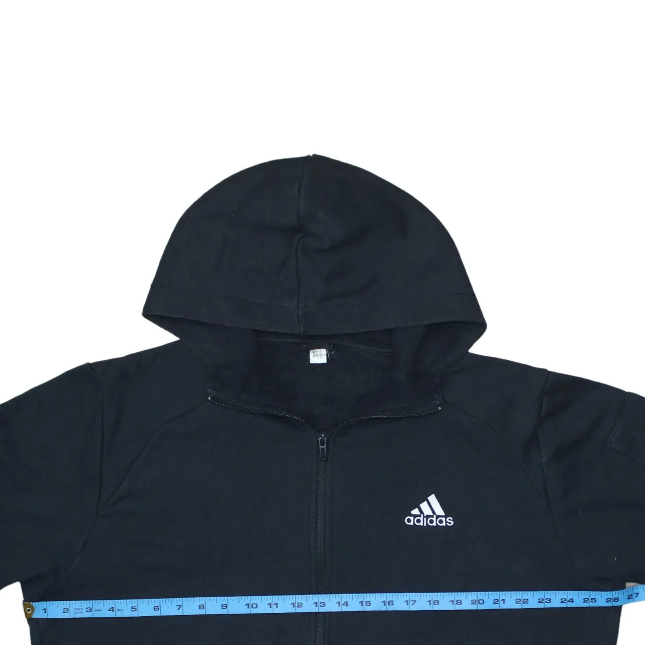 Adidas Black Full Zip Hoodie Men's XLarge Embroidered Logo Split Pockets Sweatshirt Top sold by Vintage Club product image thumbnail 5
