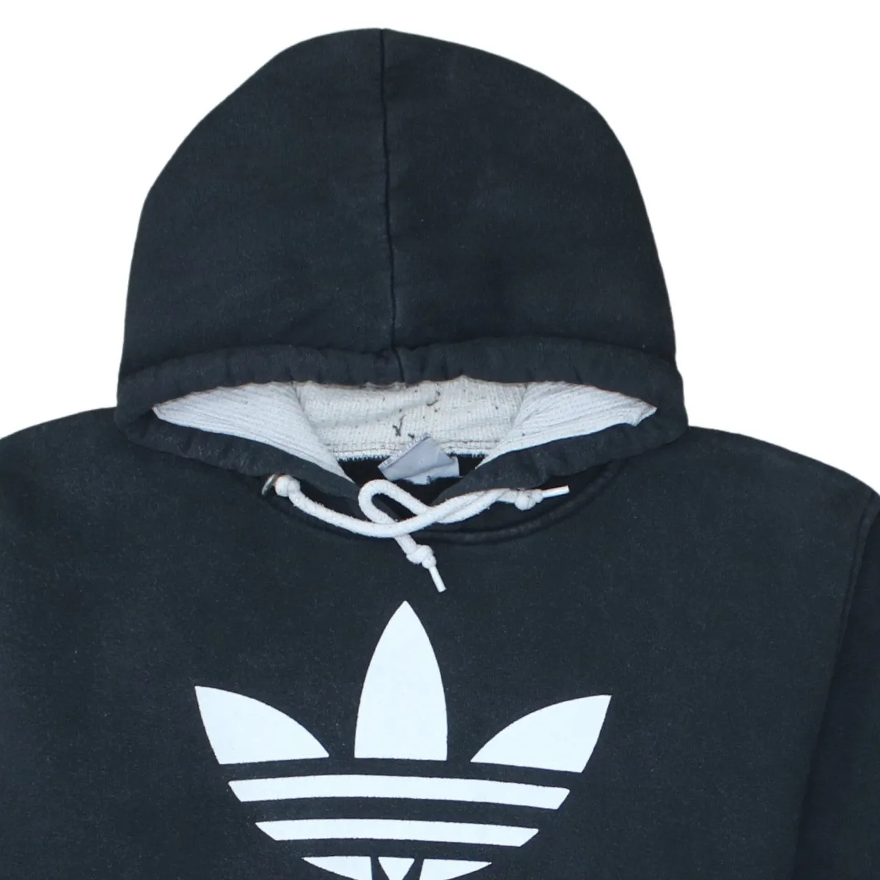 Adidas Black Hoodie Men’s XLarge Printed Trefoil Logo Drawstring Hood Front Pocket Sweatshirt sold by Vintage Club product image thumbnail 3