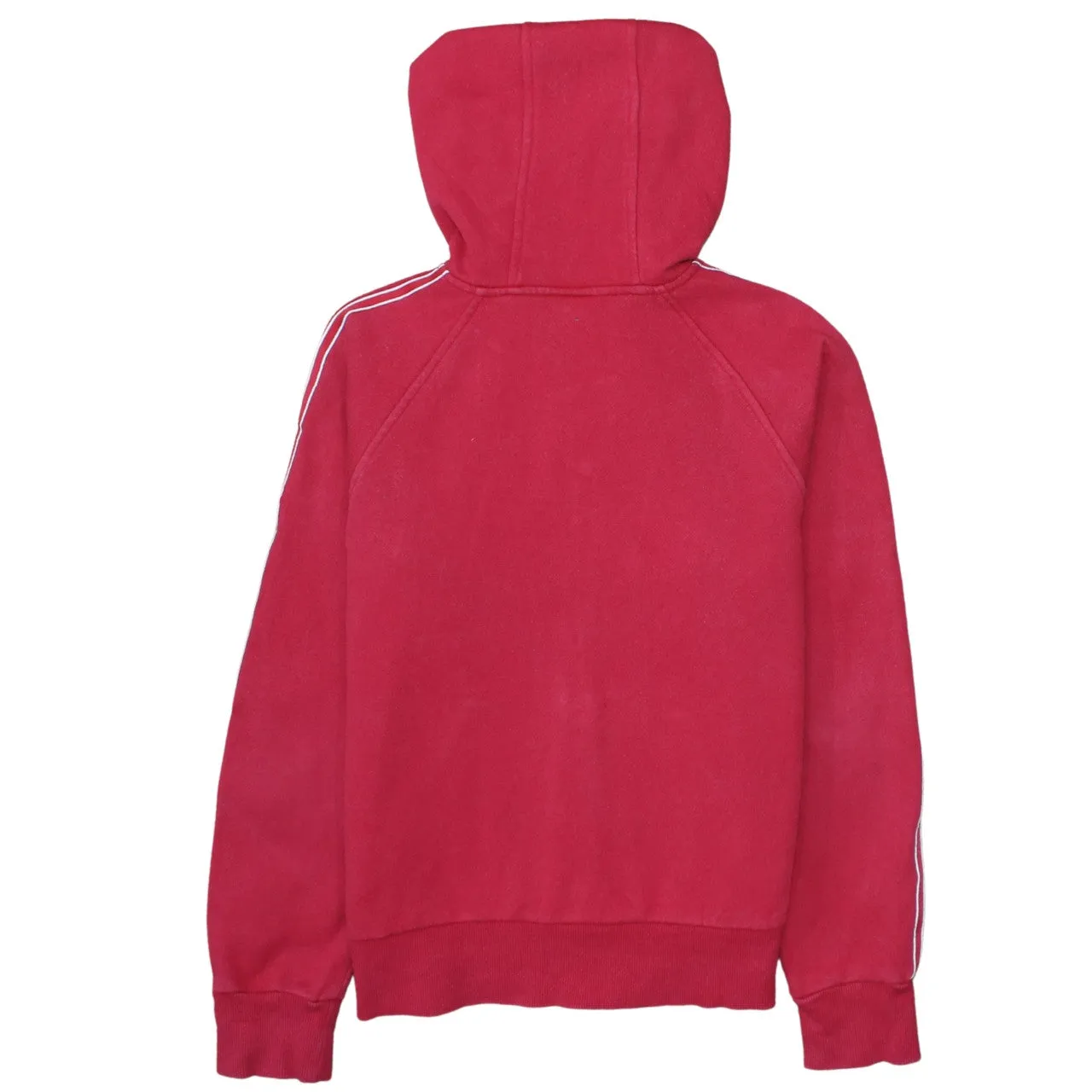 Adidas Red Full Zip Hoodie Women’s Medium Embroidered Logo Three Stripe Sleeves Sweatshirt sold by Vintage Club product image thumbnail 2