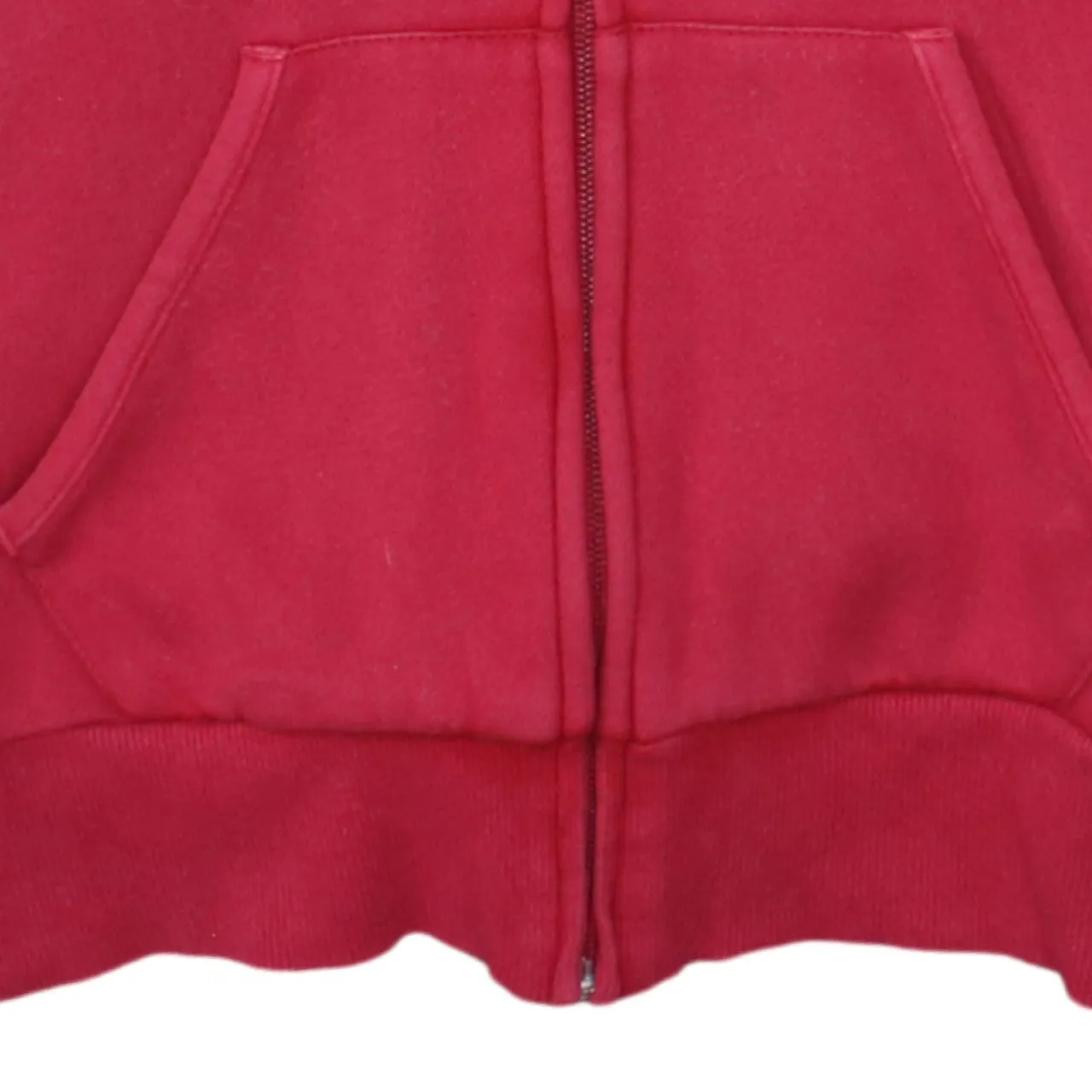 Adidas Red Full Zip Hoodie Women’s Medium Embroidered Logo Three Stripe Sleeves Sweatshirt sold by Vintage Club product image thumbnail 4