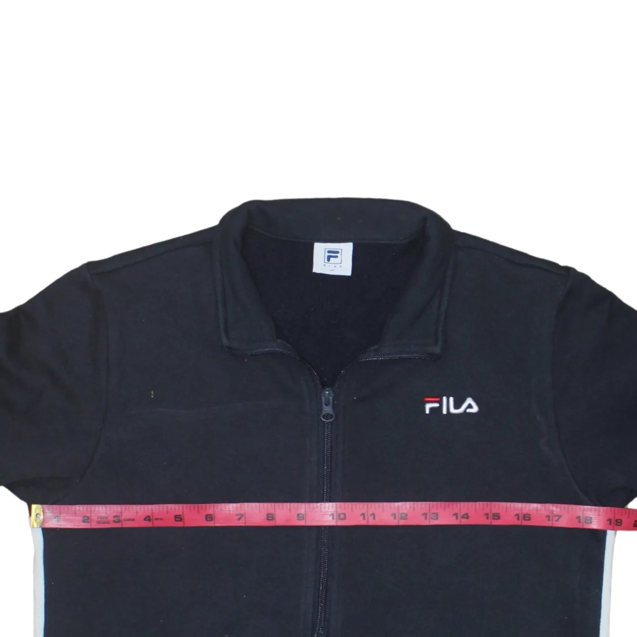 Fila Black Full Zip Sweatshirt Women’s XLarge Embroidered Chest Logo Pockets Track Top sold by Vintage Club product image thumbnail 5