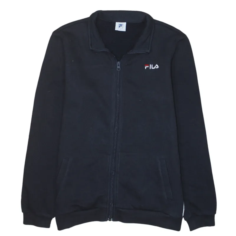 Fila Black Full Zip Sweatshirt Women’s XLarge Embroidered Chest Logo Pockets Track Top sold by Vintage Club