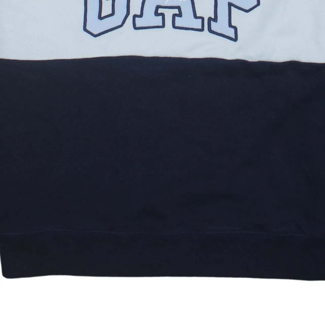 Gap Navy Blue Colour Block Sweatshirt Women's Medium Printed Logo Crewneck Pullover Top sold by Vintage Club product image thumbnail 4