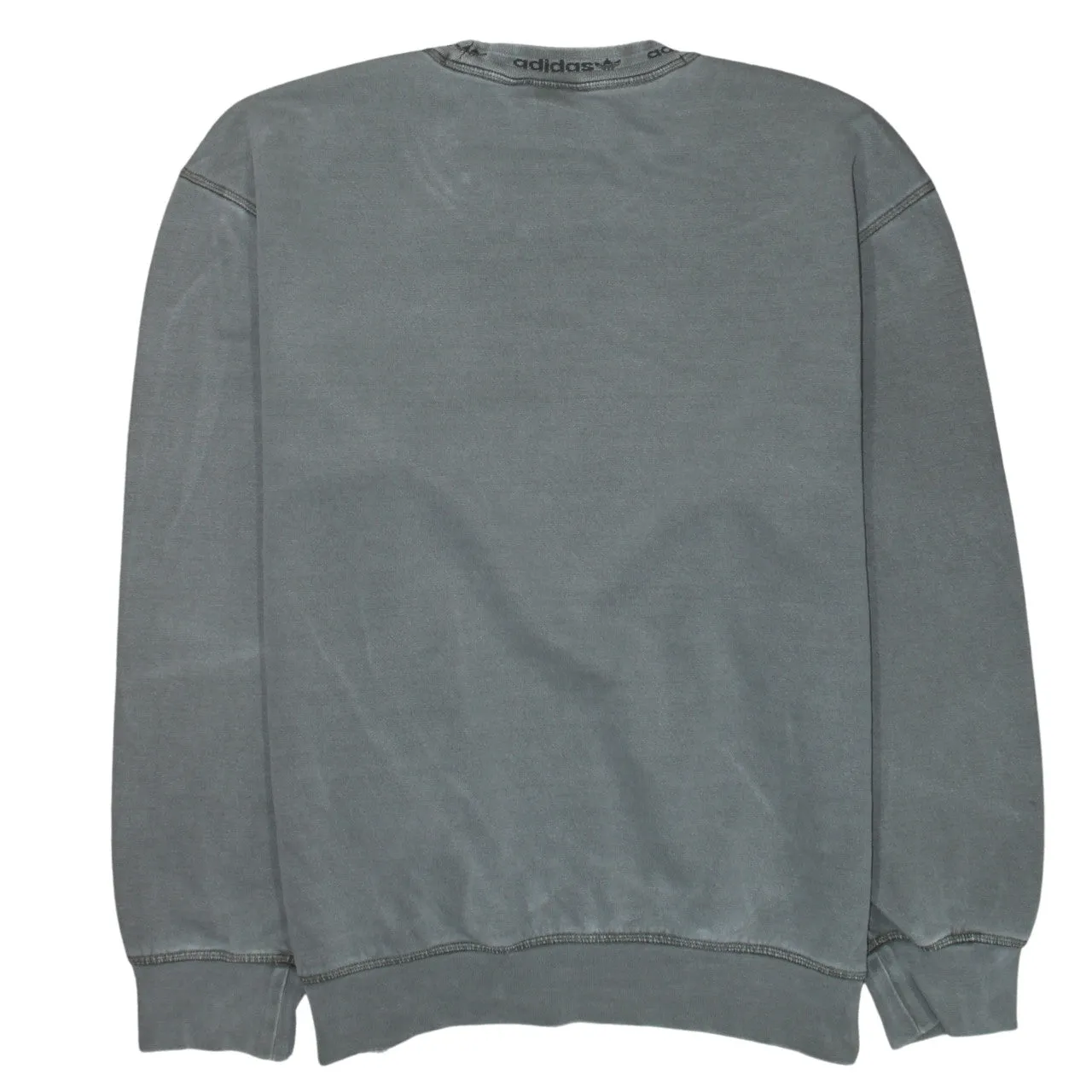 Adidas Grey Sweatshirt Men’s Medium Embroidered Trefoil Logo Crewneck Fleece Pullover Top sold by Vintage Club product image thumbnail 2