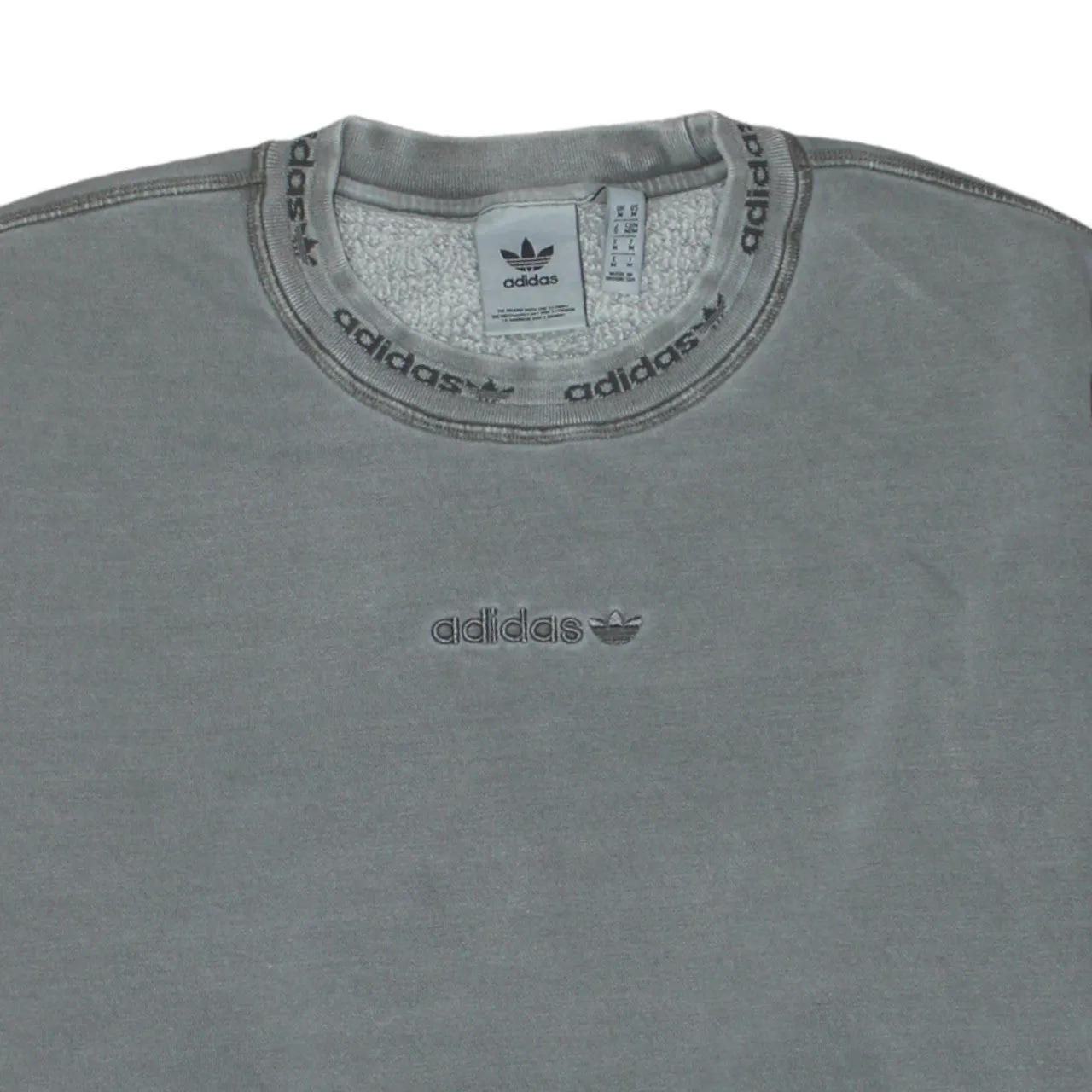 Adidas Grey Sweatshirt Men’s Medium Embroidered Trefoil Logo Crewneck Fleece Pullover Top sold by Vintage Club product image thumbnail 3