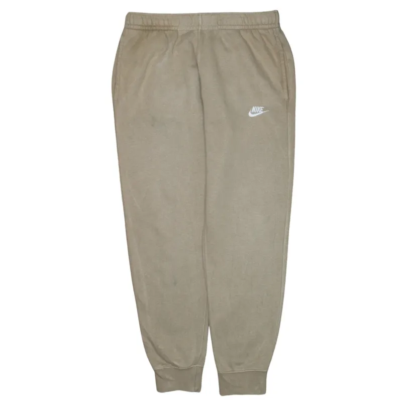Nike Beige Cream Joggers Men’s Medium Printed Swoosh Elastic Waist Cuffed Sweatpants made by Nike