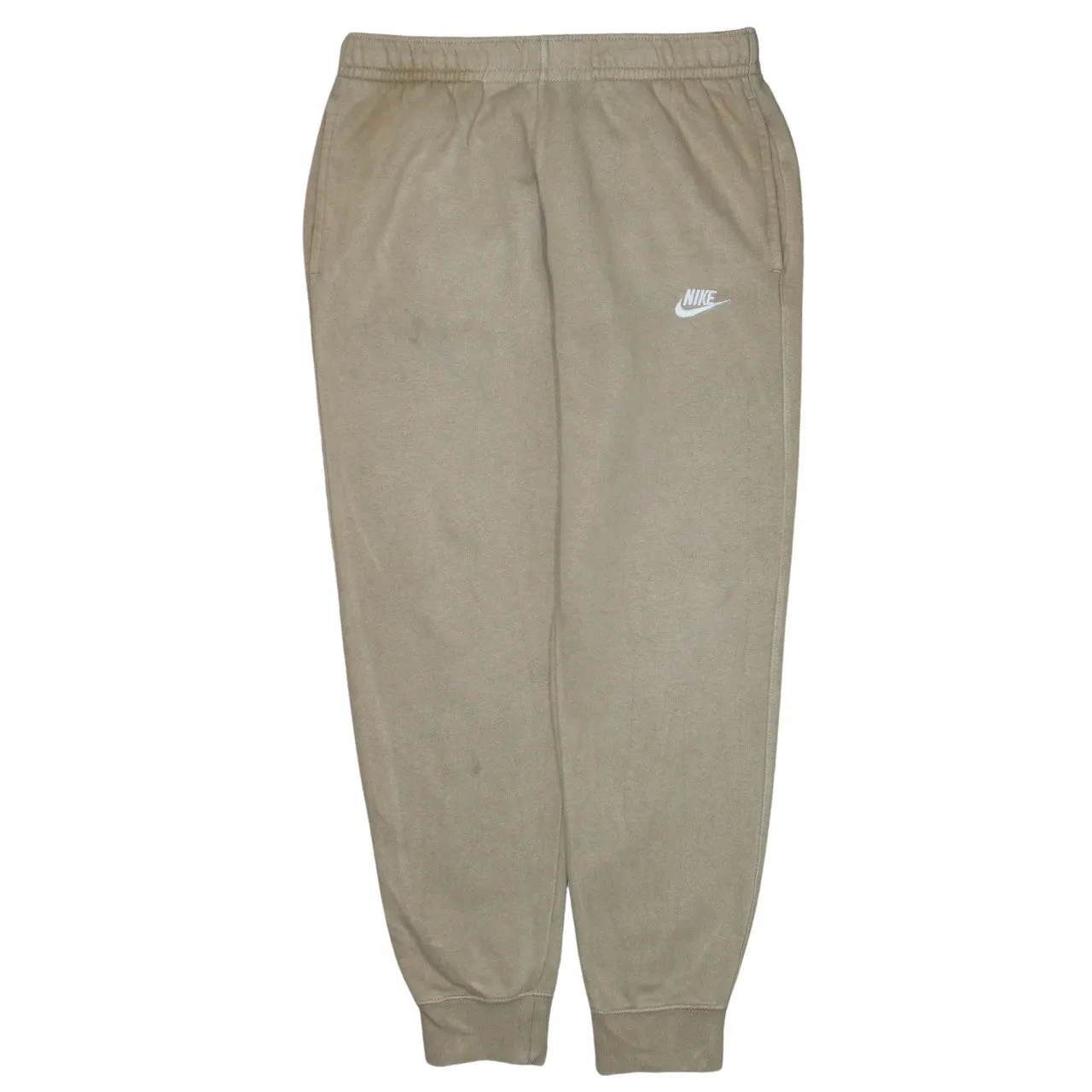 Nike Beige Cream Joggers Men’s Medium Printed Swoosh Elastic Waist Cuffed Sweatpants sold by Vintage Club