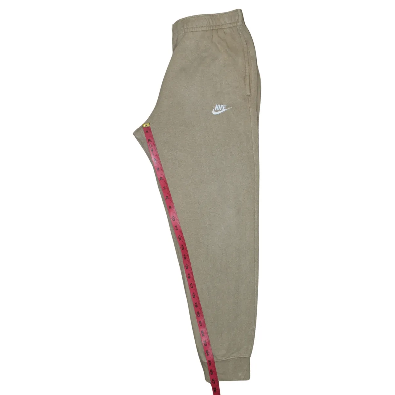 Nike Beige Cream Joggers Men’s Medium Printed Swoosh Elastic Waist Cuffed Sweatpants sold by Vintage Club product image thumbnail 5