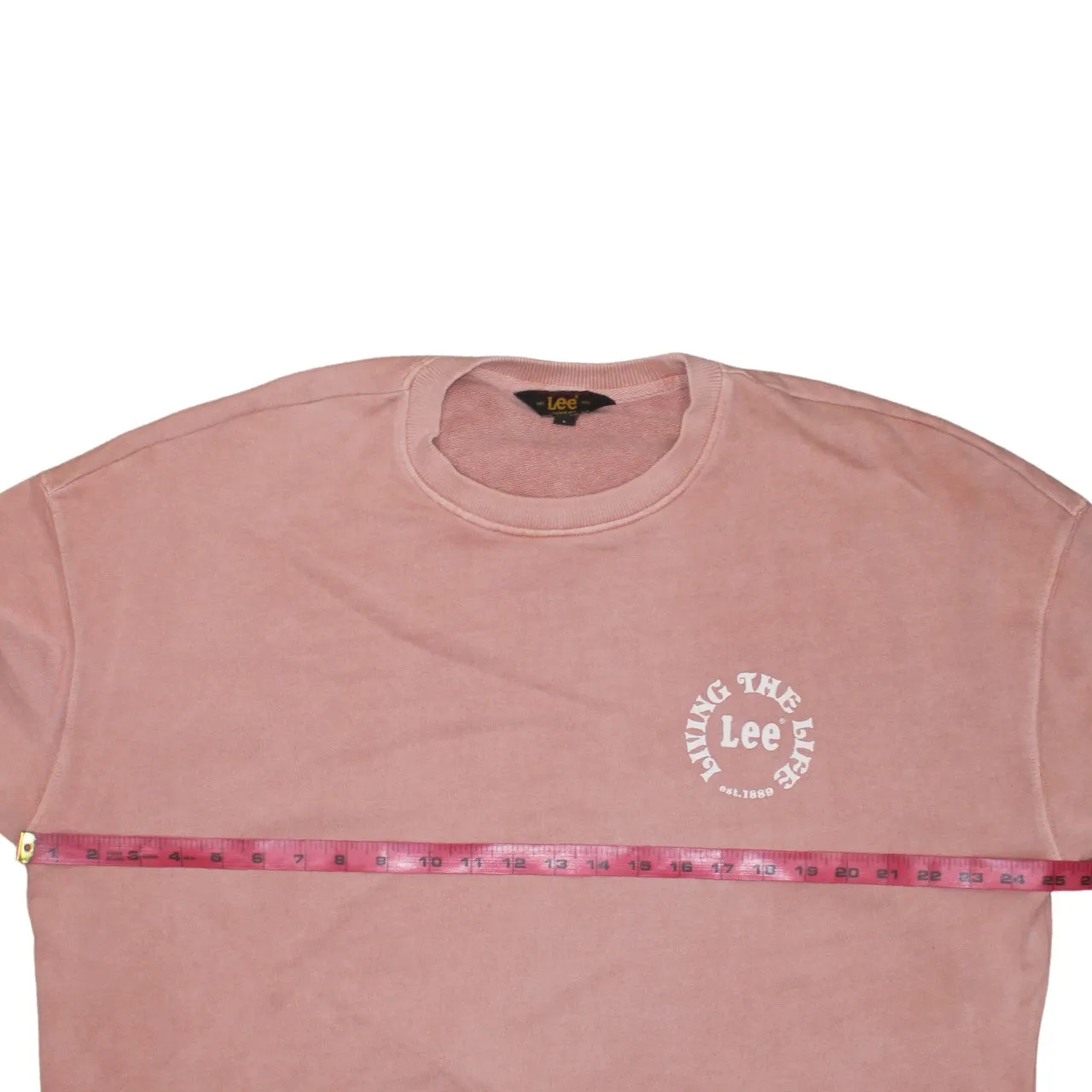 Lee Pink Crewneck Sweatshirt Men's Large Printed Sunflower Graphic Ribbed Hem Pullover sold by Vintage Club product image thumbnail 5