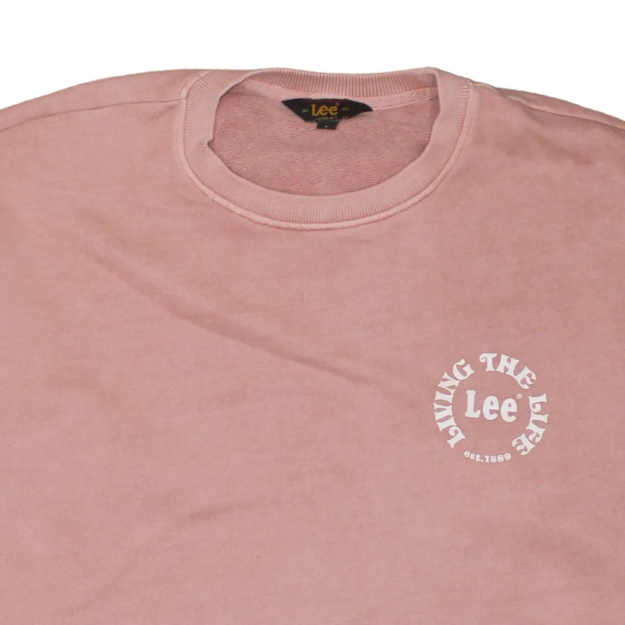 Lee Pink Crewneck Sweatshirt Men's Large Printed Sunflower Graphic Ribbed Hem Pullover sold by Vintage Club product image thumbnail 3