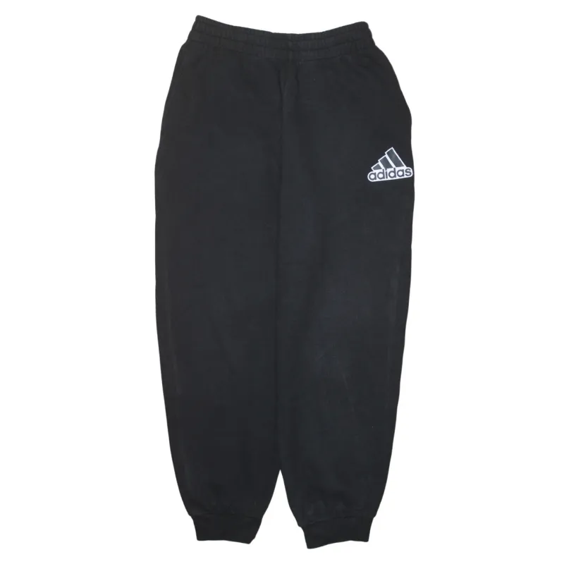 Adidas Black Joggers Womens Medium Elasticated Cuffs Printed Logo Sweatpants Loungewear made by Adidas