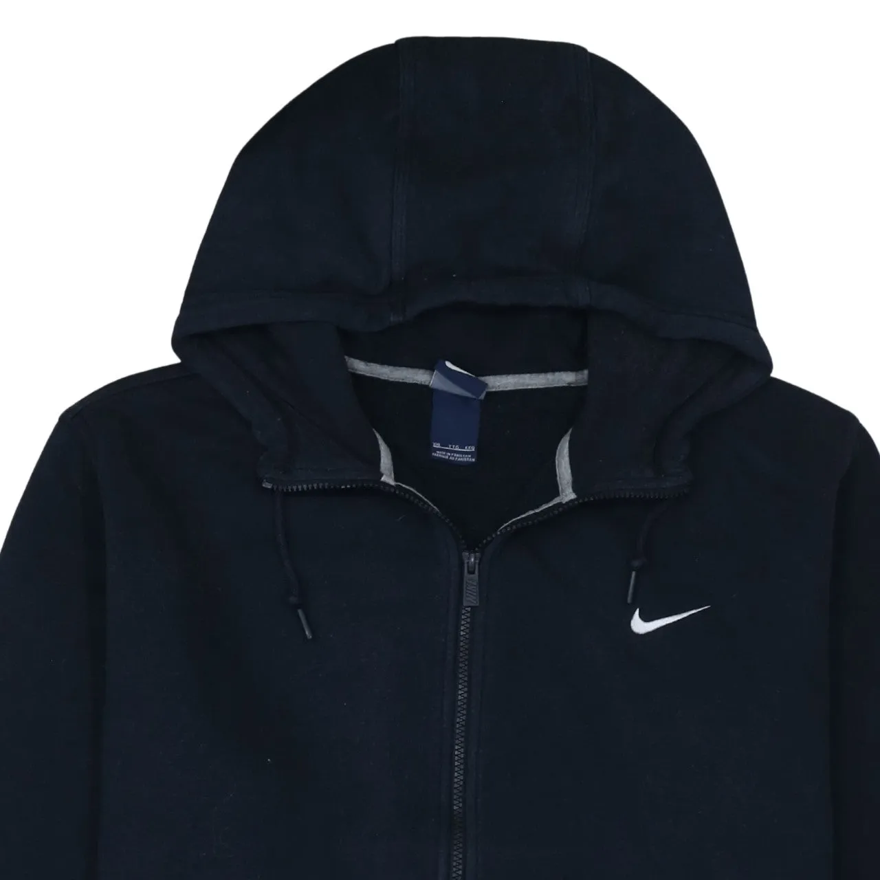 Nike Black Full Zip Hoodie Men's XXLarge Embroidered Swoosh Split Pocket Fleece Sweatshirt sold by Vintage Club product image thumbnail 3