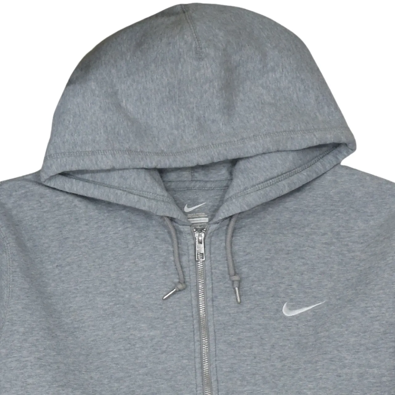 Nike Grey Full Zip Hoodie Men’s XXLarge Embroidered Swoosh Split Pocket Fleece Sweatshirt sold by Vintage Club product image thumbnail 3