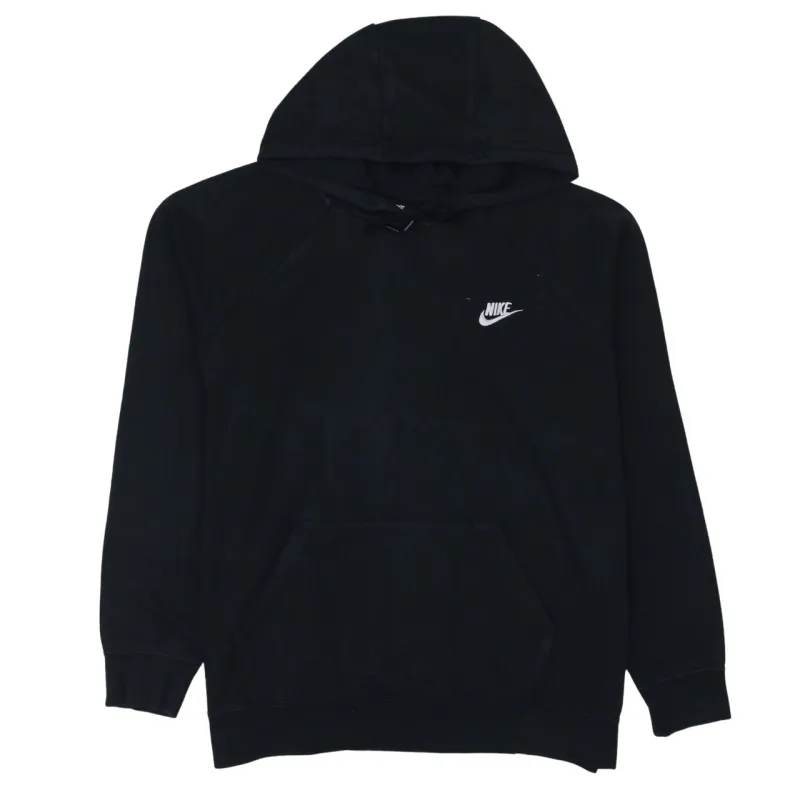 Nike Black Hoodie Men’s Large Embroidered Swoosh Logo Front Pocket Pullover Sweatshirt sold by Vintage Club