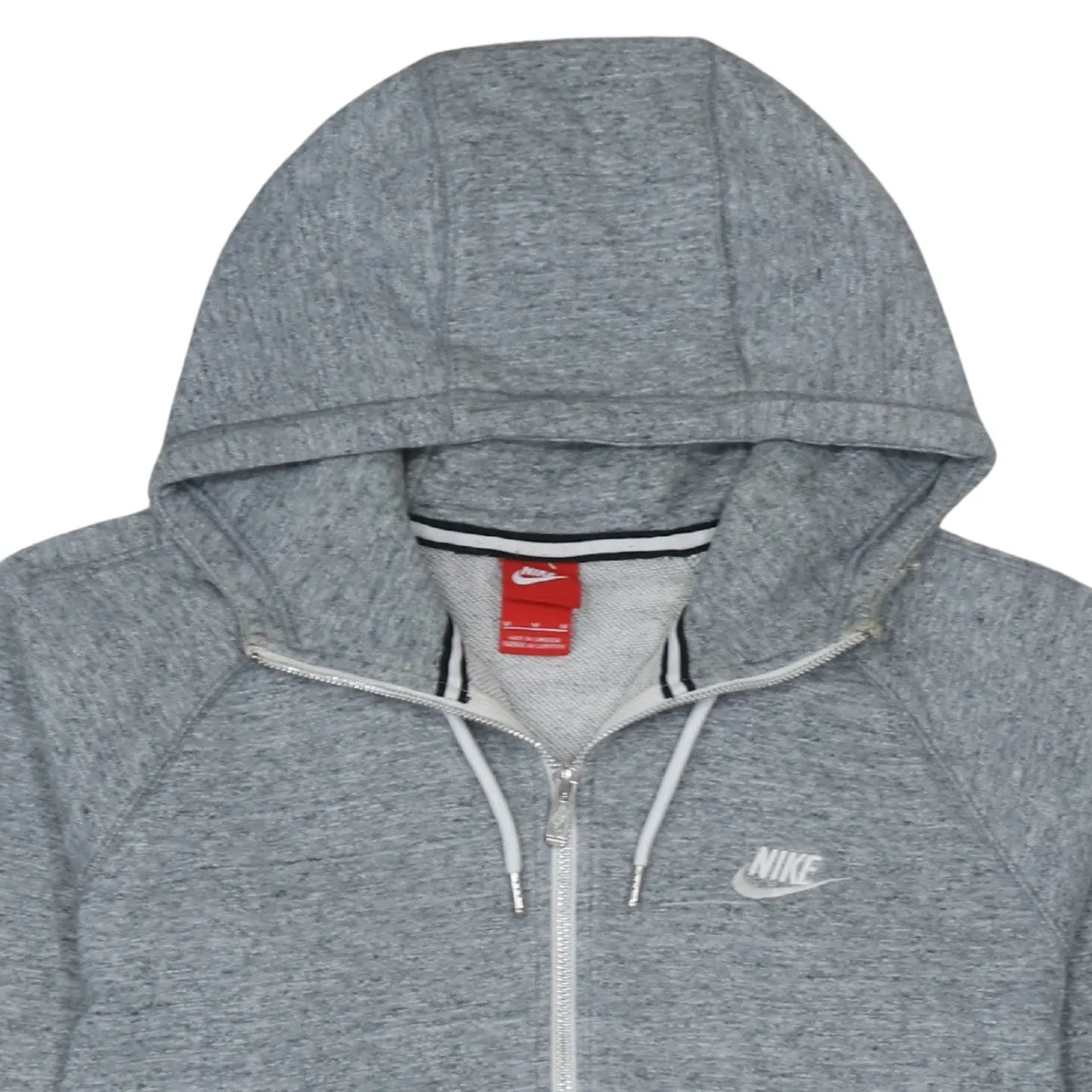Nike Grey Full Zip Hoodie Men's Medium Embroidered Chest Logo Split Pocket Sweatshirt sold by Vintage Club product image thumbnail 3