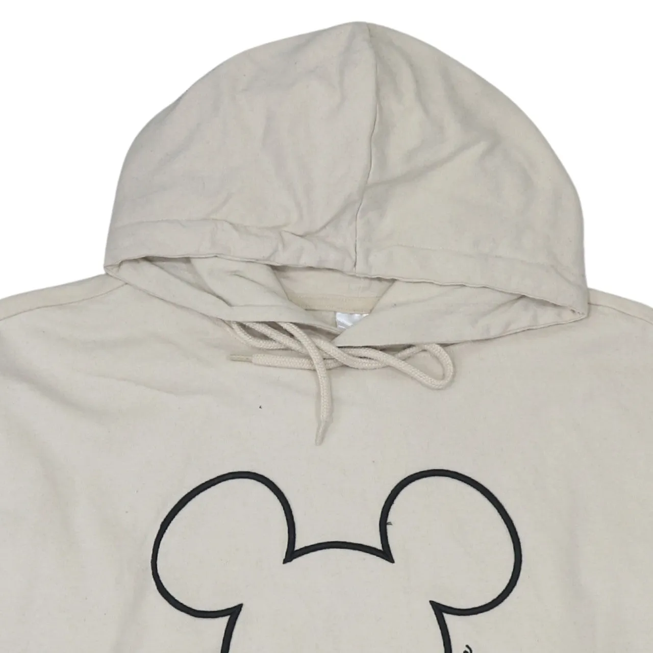 Mickey Mouse Beige Cream Hoodie Men's XLarge Printed Logo Front Pocket Pullover Sweatshirt sold by Vintage Club product image thumbnail 3