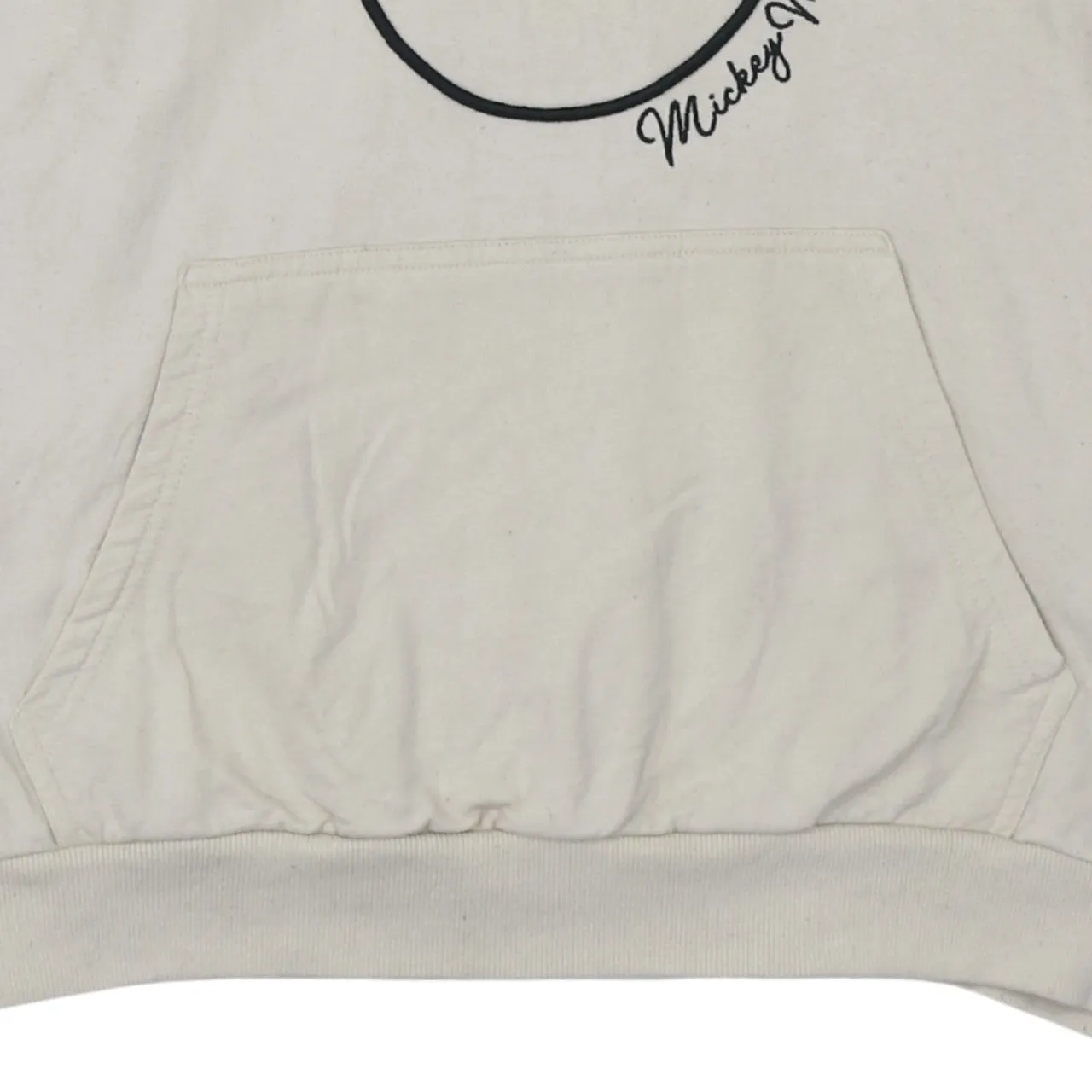 Mickey Mouse Beige Cream Hoodie Men's XLarge Printed Logo Front Pocket Pullover Sweatshirt sold by Vintage Club product image thumbnail 4