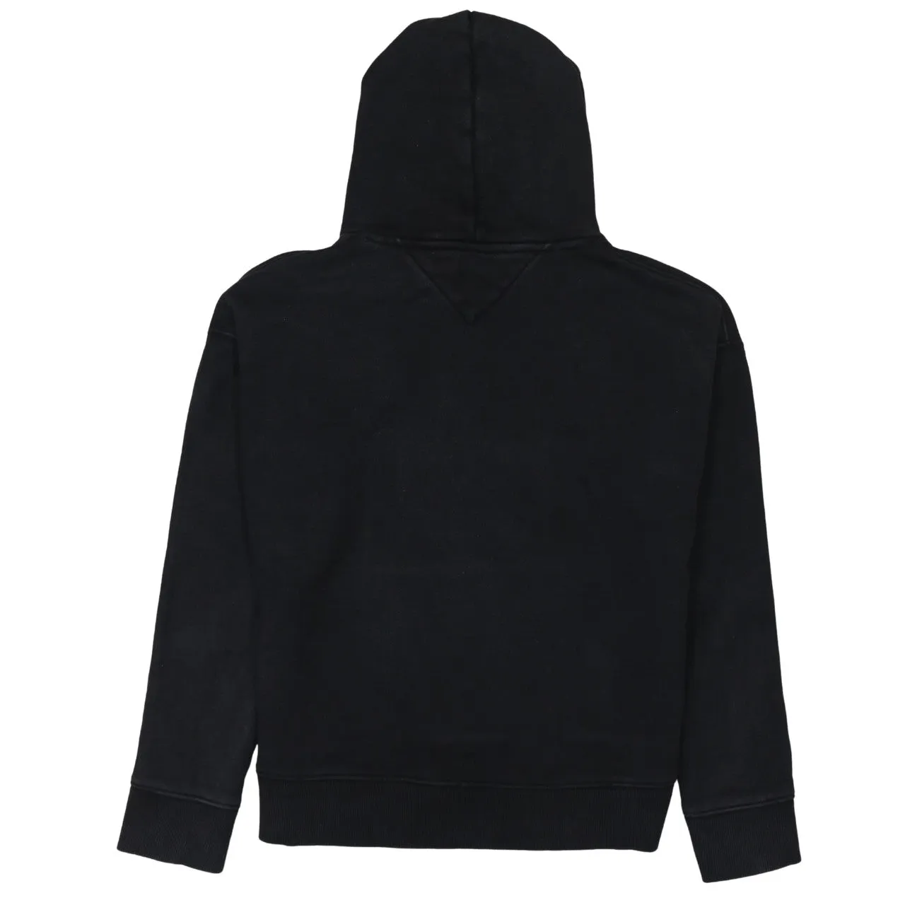Tommy Hilfiger Black Hoodie Men's Medium Embroidered Flag Logo Front Pocket Pullover Sweatshirt sold by Vintage Club product image thumbnail 2