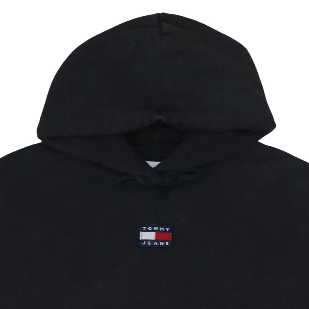 Tommy Hilfiger Black Hoodie Men's Medium Embroidered Flag Logo Front Pocket Pullover Sweatshirt sold by Vintage Club product image thumbnail 3