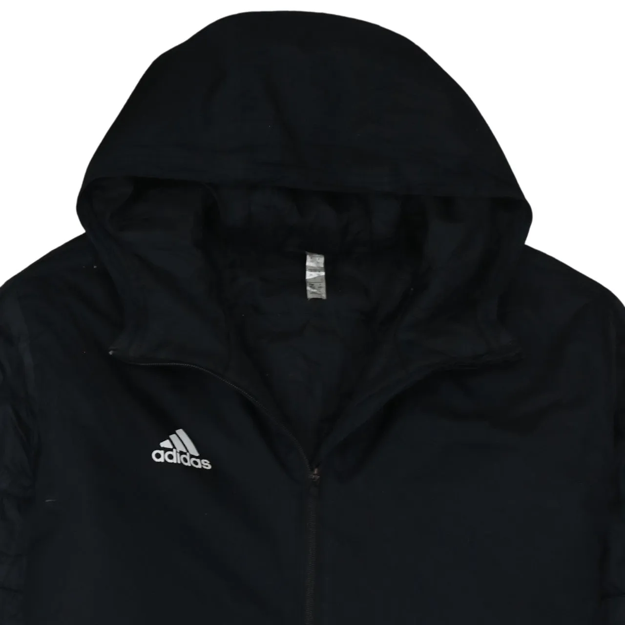 Adidas Black Hooded Puffer Jacket Men’s XXLarge Full Zip Embroidered Logo Outerwear sold by Vintage Club product image thumbnail 3