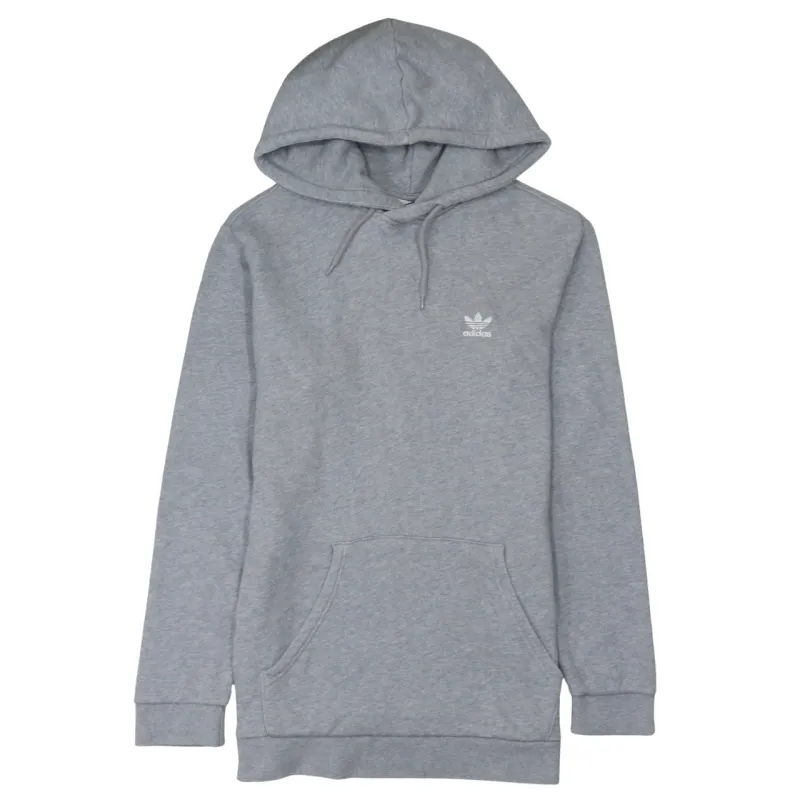 Adidas Grey Hoodie Men’s Medium Trefoil Embroidered Logo Drawstring Pullover Sweatshirt sold by Vintage Club