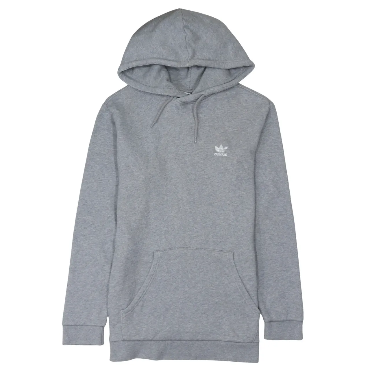 Adidas Grey Hoodie Men’s Medium Trefoil Embroidered Logo Drawstring Pullover Sweatshirt sold by Vintage Club